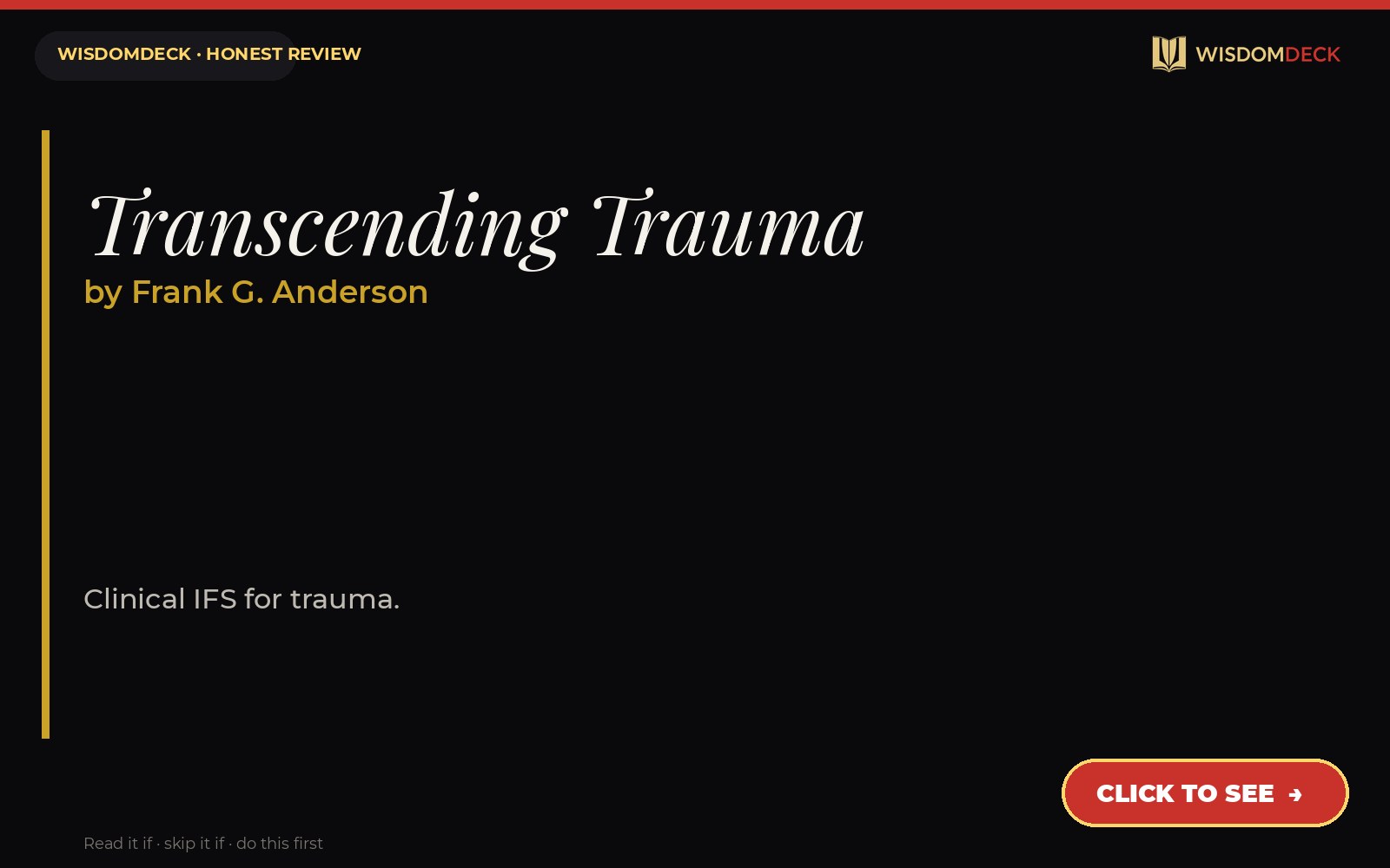 Transcending Trauma by Frank G. Anderson — WisdomDeck honest review