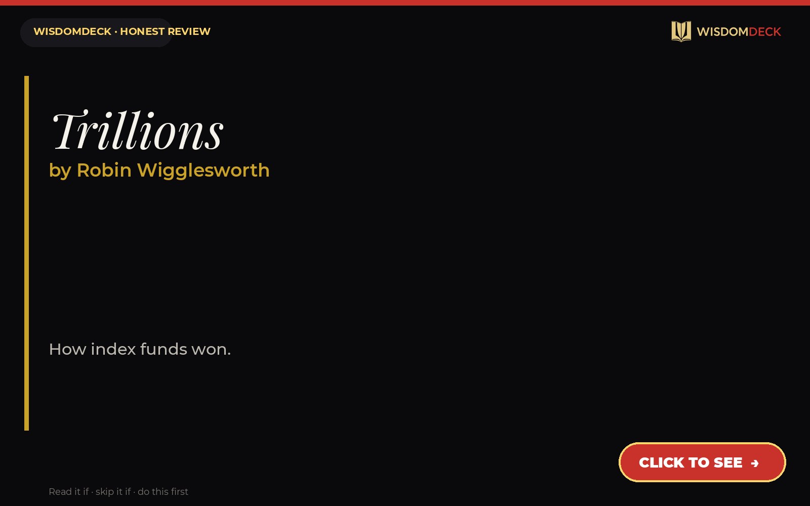 Trillions by Robin Wigglesworth — WisdomDeck honest review