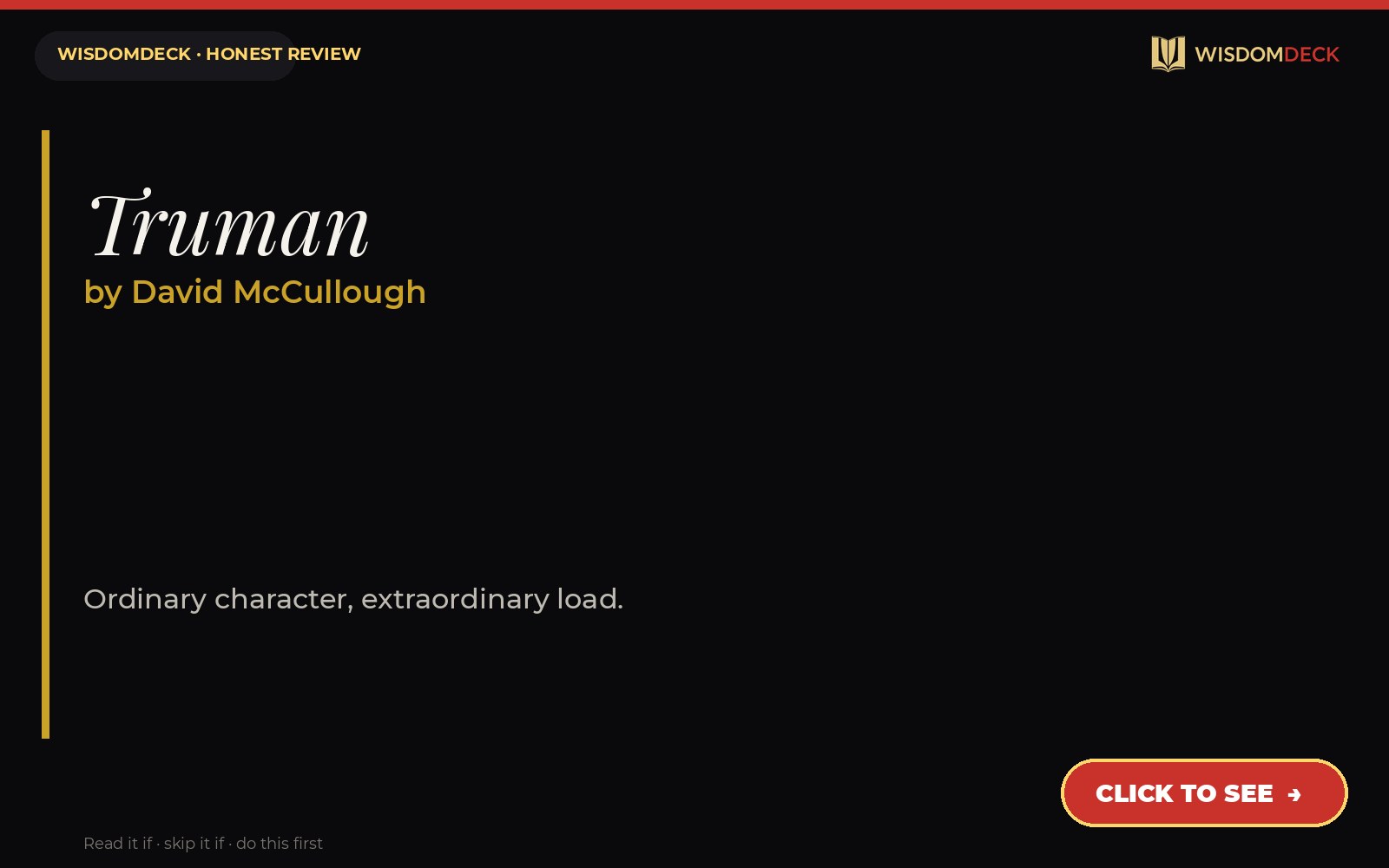 Truman by David McCullough — WisdomDeck honest review