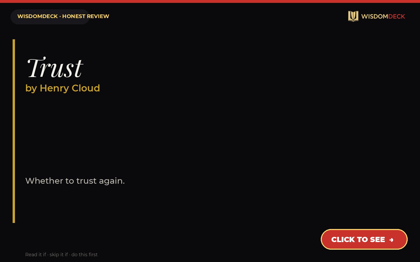 Trust by Henry Cloud — WisdomDeck review