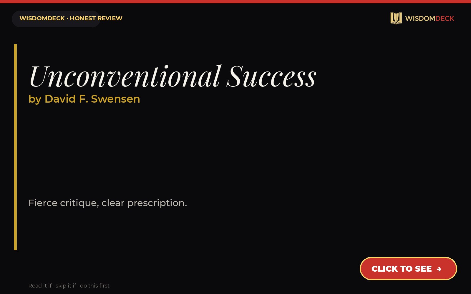 Unconventional Success by David F. Swensen — WisdomDeck review