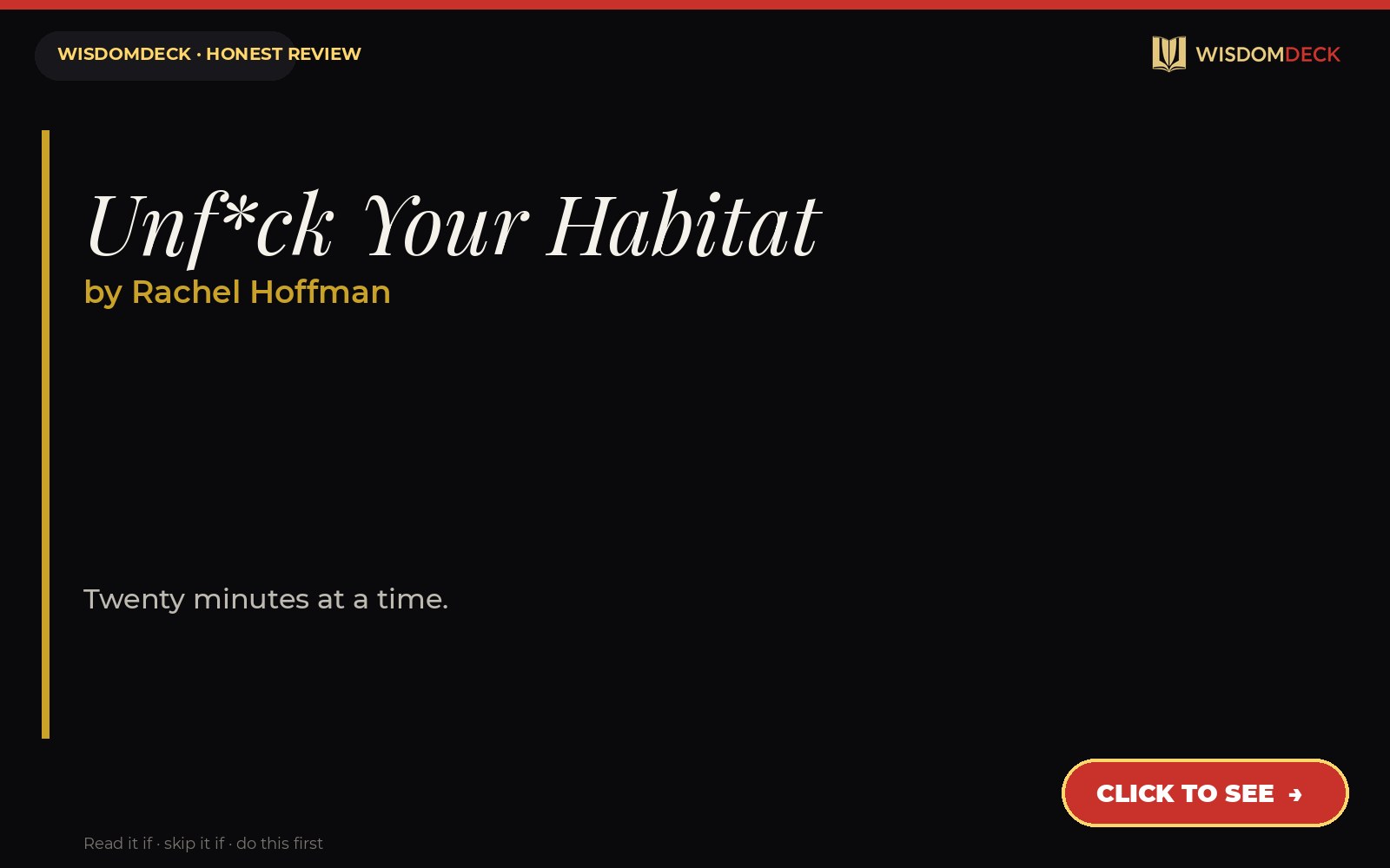 Unf*ck Your Habitat by Rachel Hoffman — WisdomDeck honest review