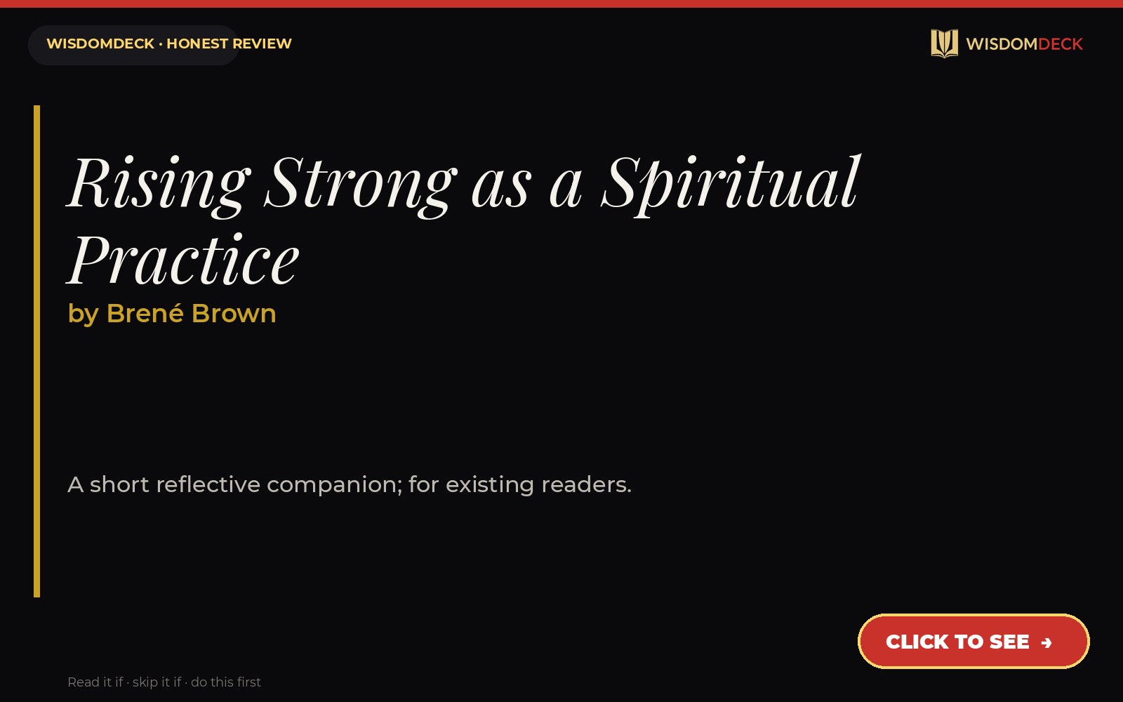 Rising Strong as a Spiritual Practice by Brené Brown — WisdomDeck review