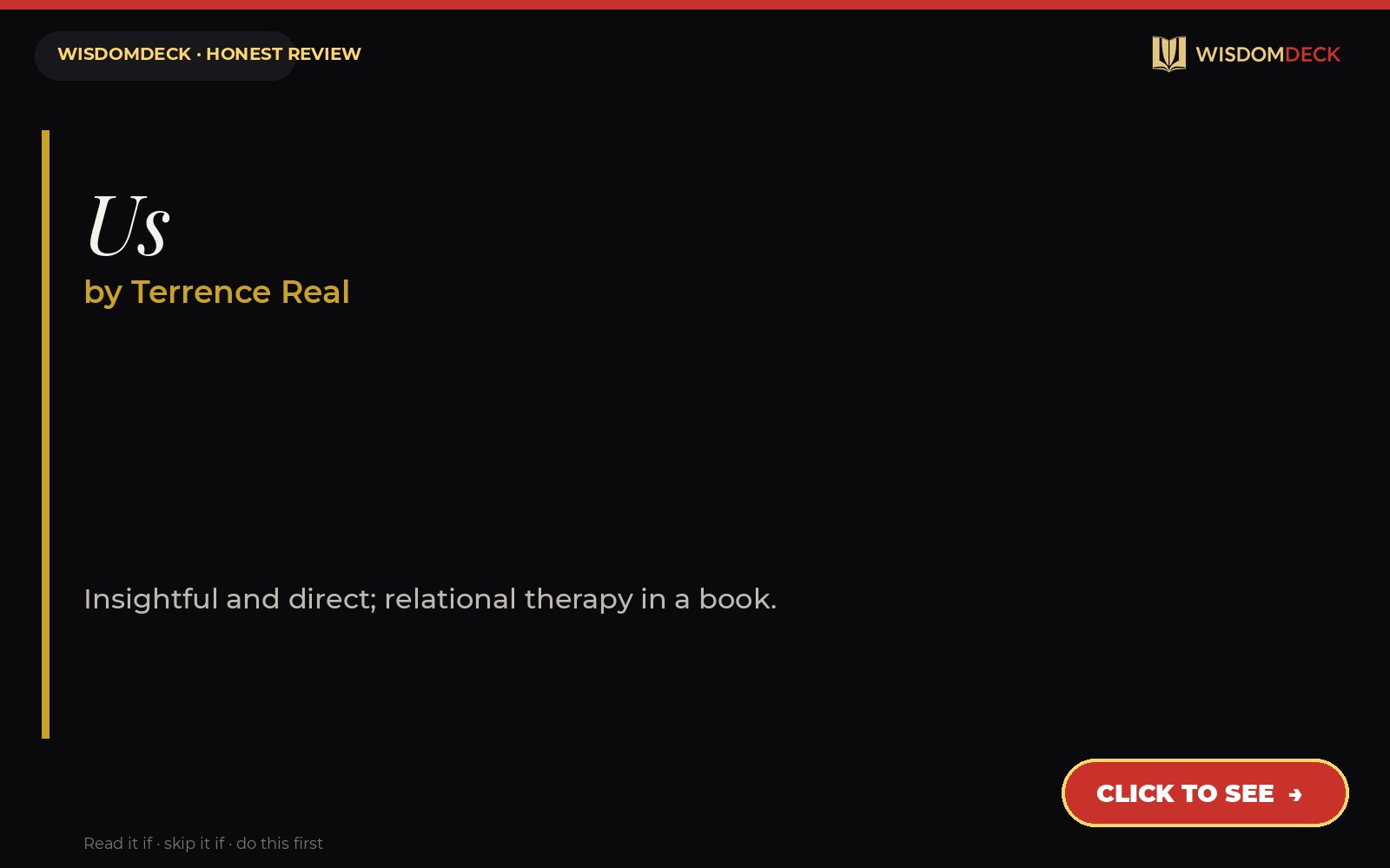 Us by Terrence Real — WisdomDeck honest review