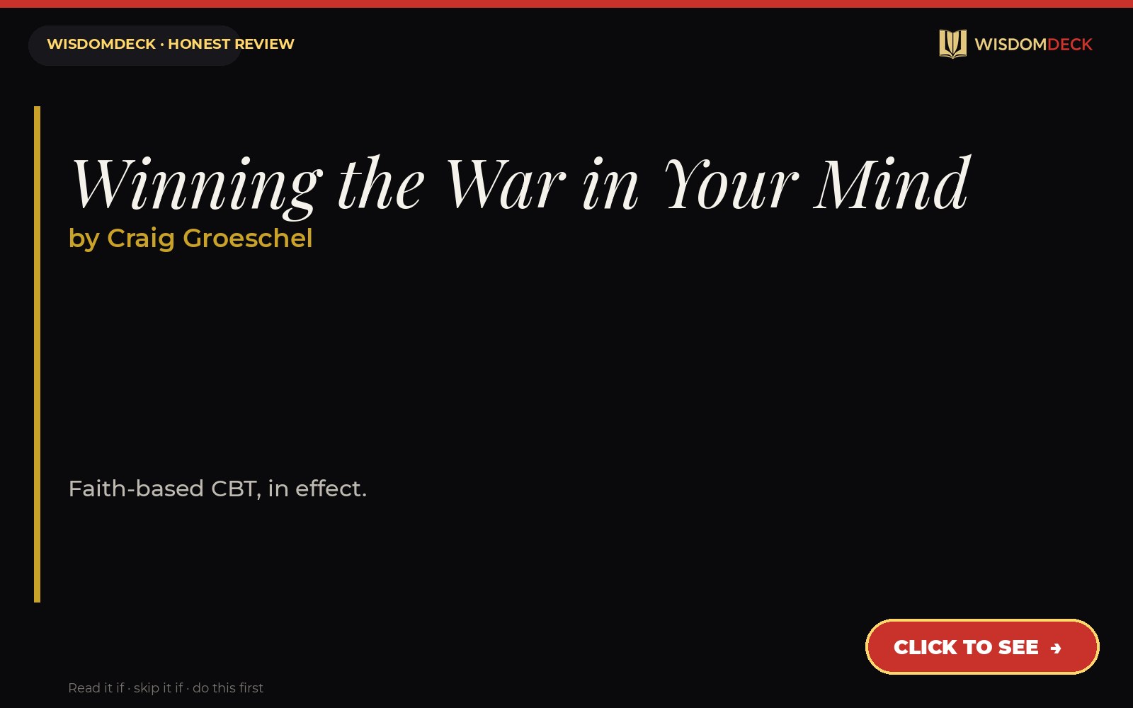 Winning the War in Your Mind by Craig Groeschel — WisdomDeck review