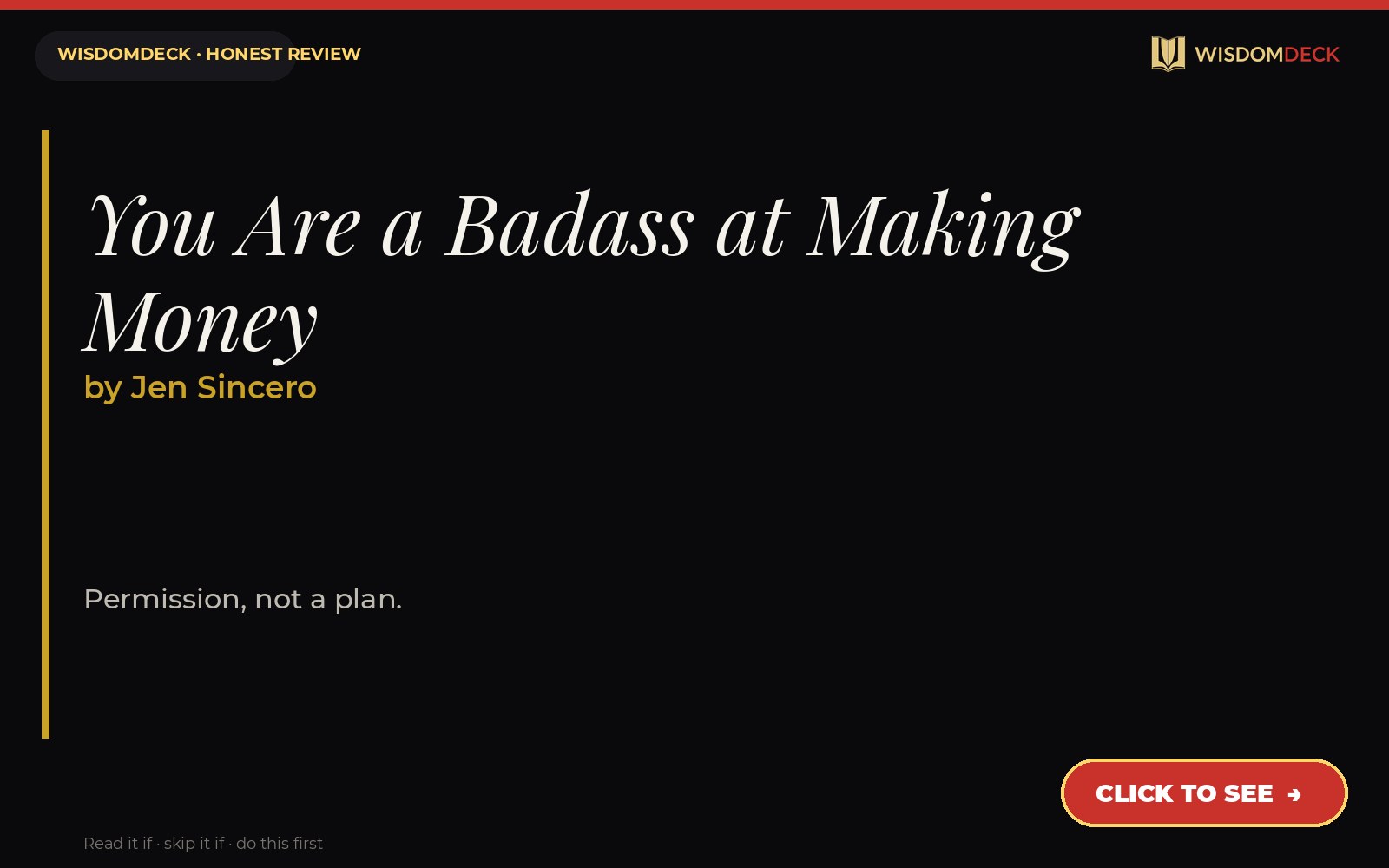 You Are a Badass at Making Money by Jen Sincero — WisdomDeck review