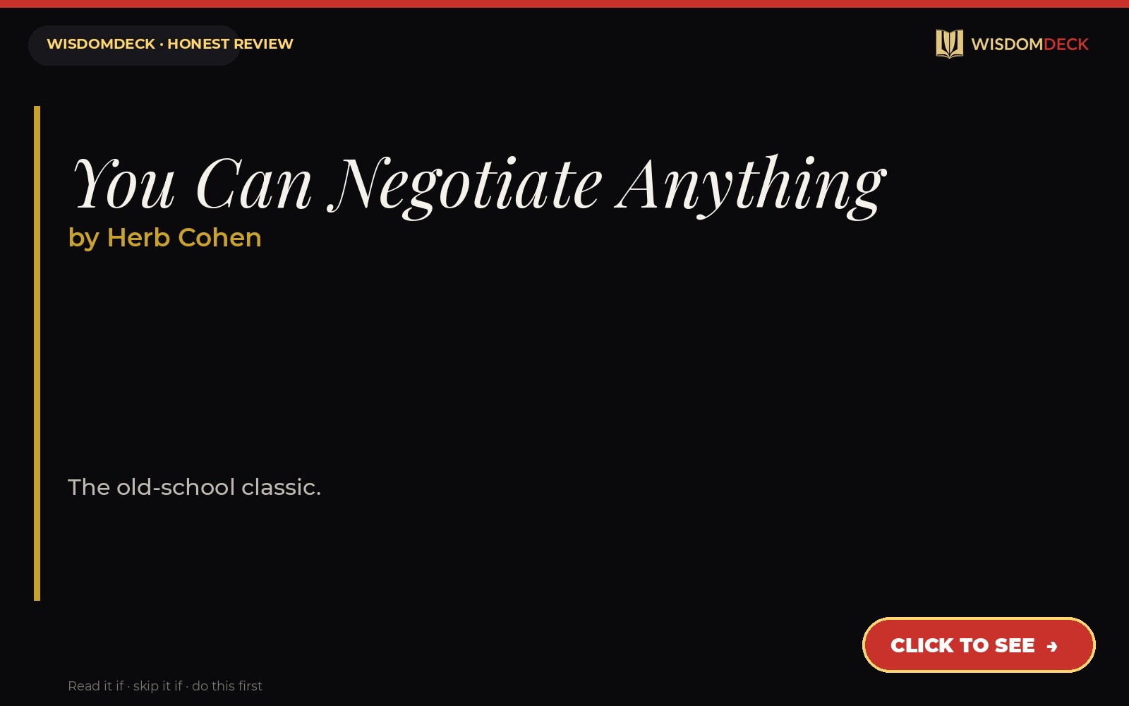You Can Negotiate Anything by Herb Cohen — WisdomDeck review