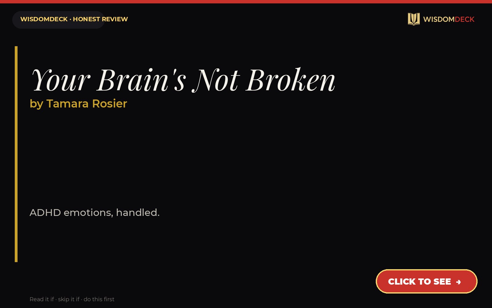 Your Brain's Not Broken by Tamara Rosier — WisdomDeck review