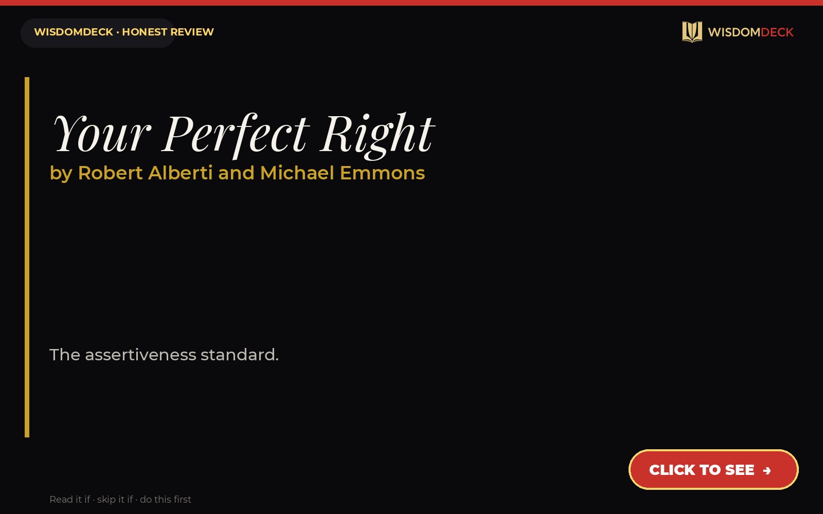 Your Perfect Right by Robert Alberti and Michael Emmons — WisdomDeck review