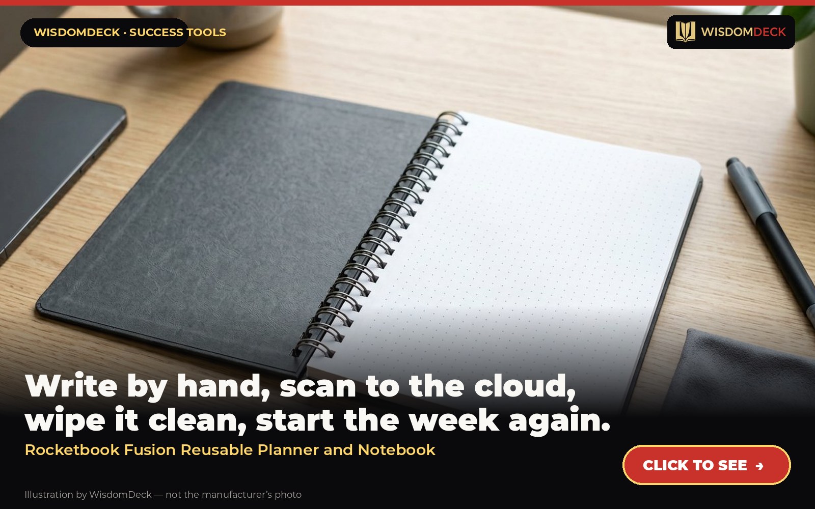 Rocketbook Fusion Reusable Planner and Notebook — illustration