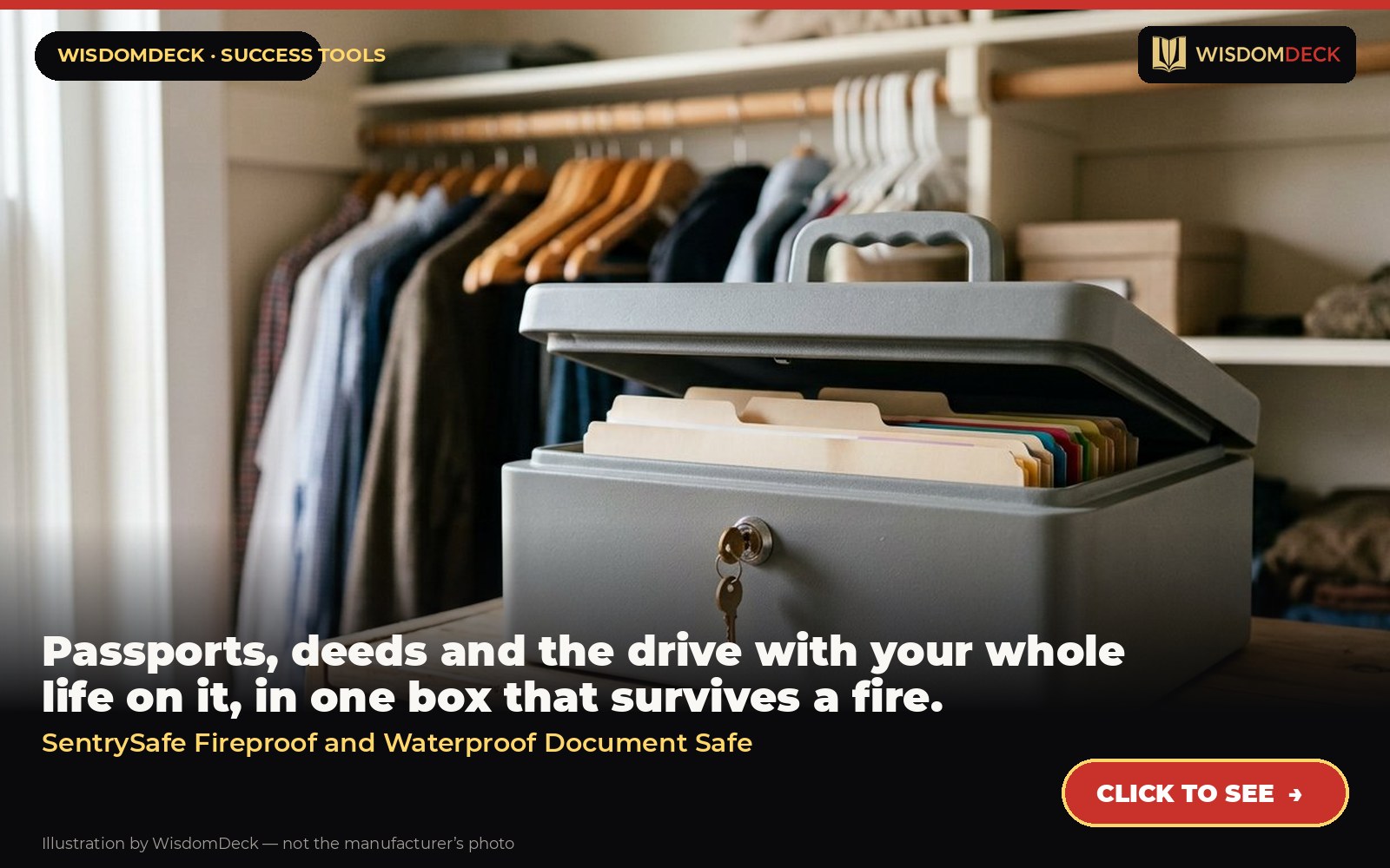 SentrySafe Fireproof and Waterproof Document Safe — illustration