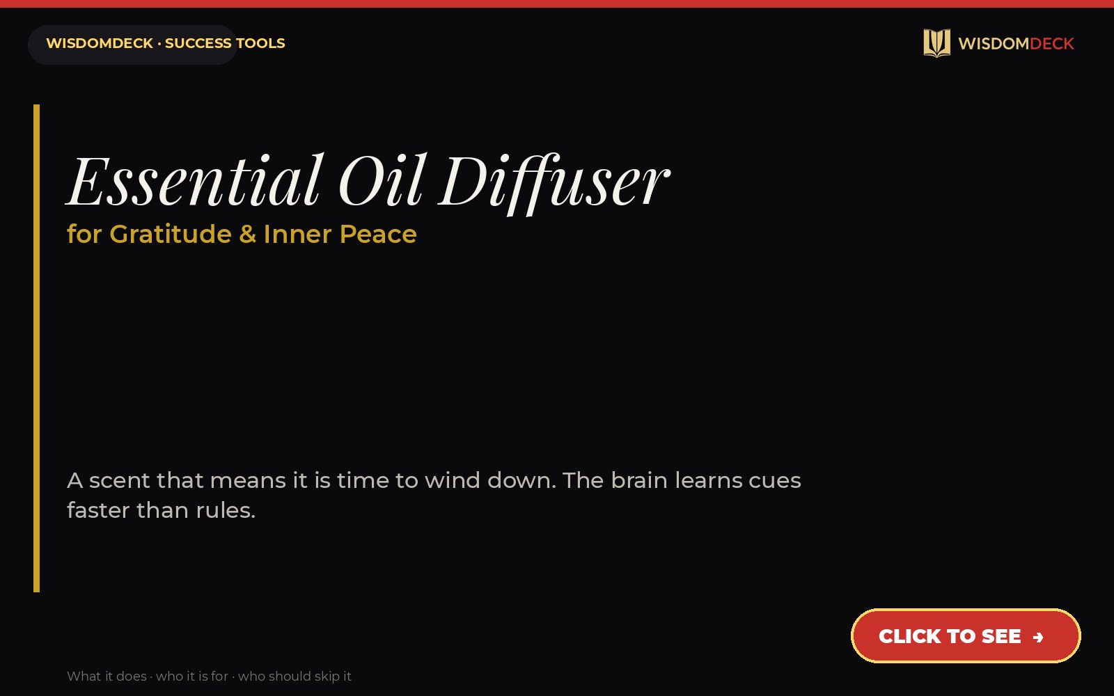 Essential Oil Diffuser — WisdomDeck success tool card
