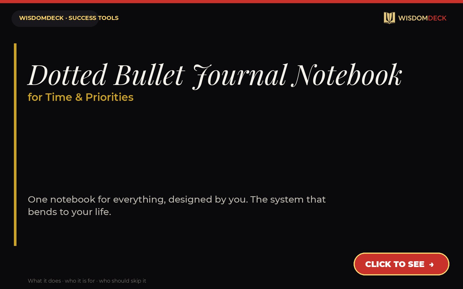 Dotted Bullet Journal Notebook — WisdomDeck success tool card
