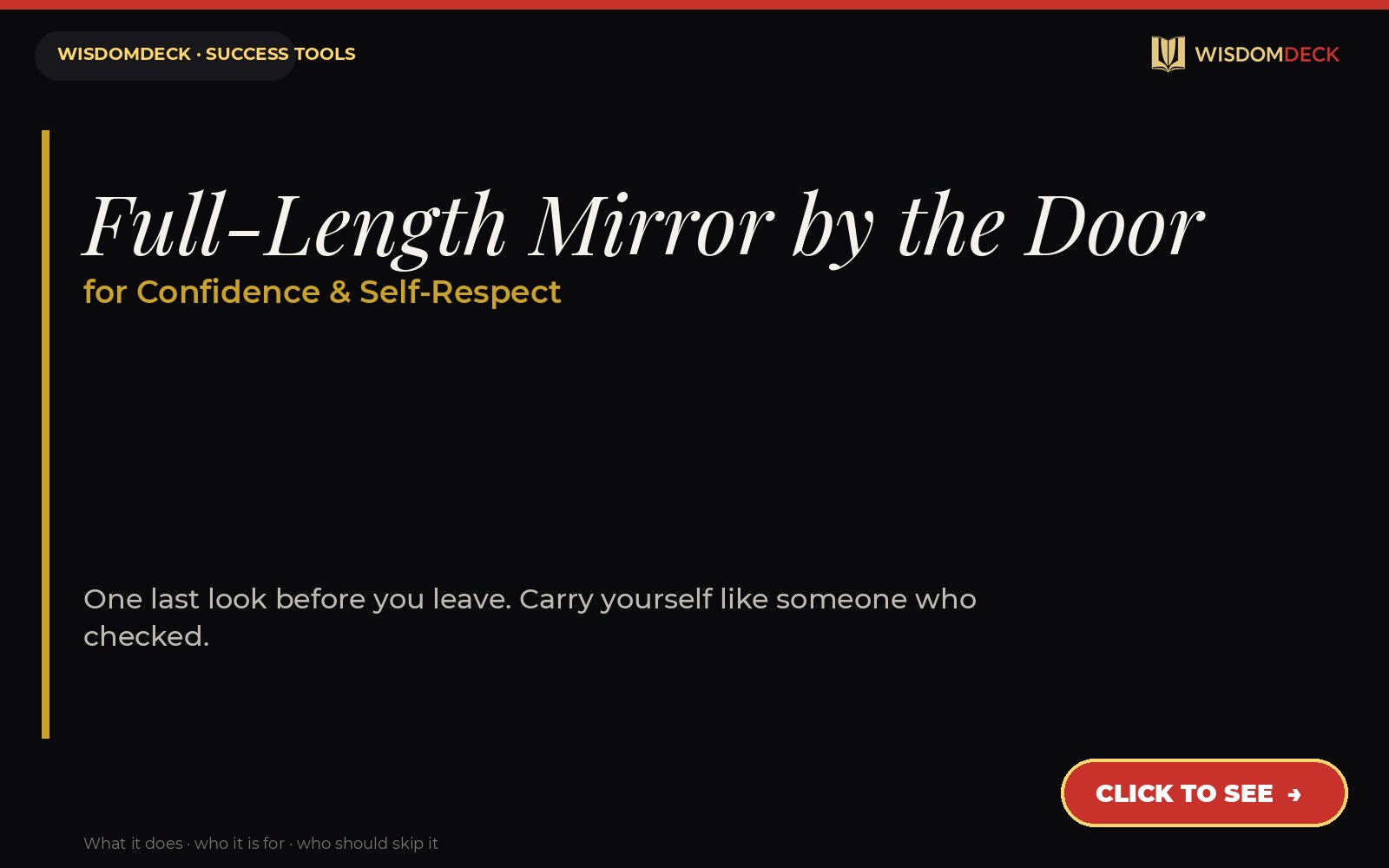 Full-Length Mirror by the Door — WisdomDeck success tool card
