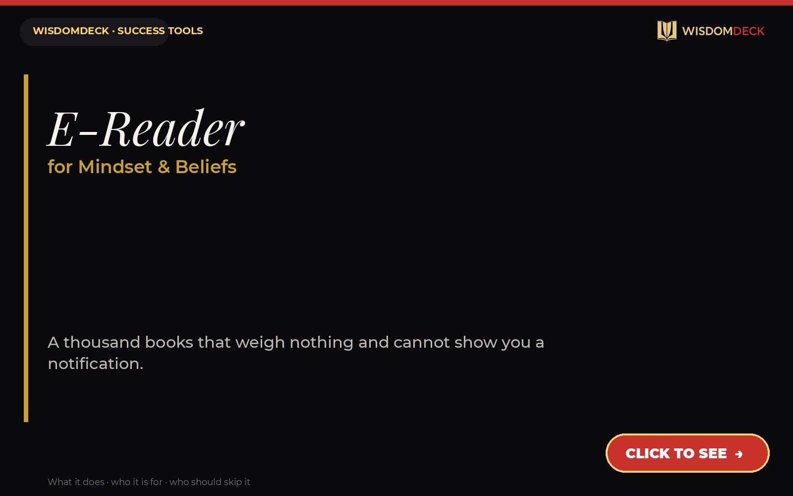 E-Reader — WisdomDeck success tool card