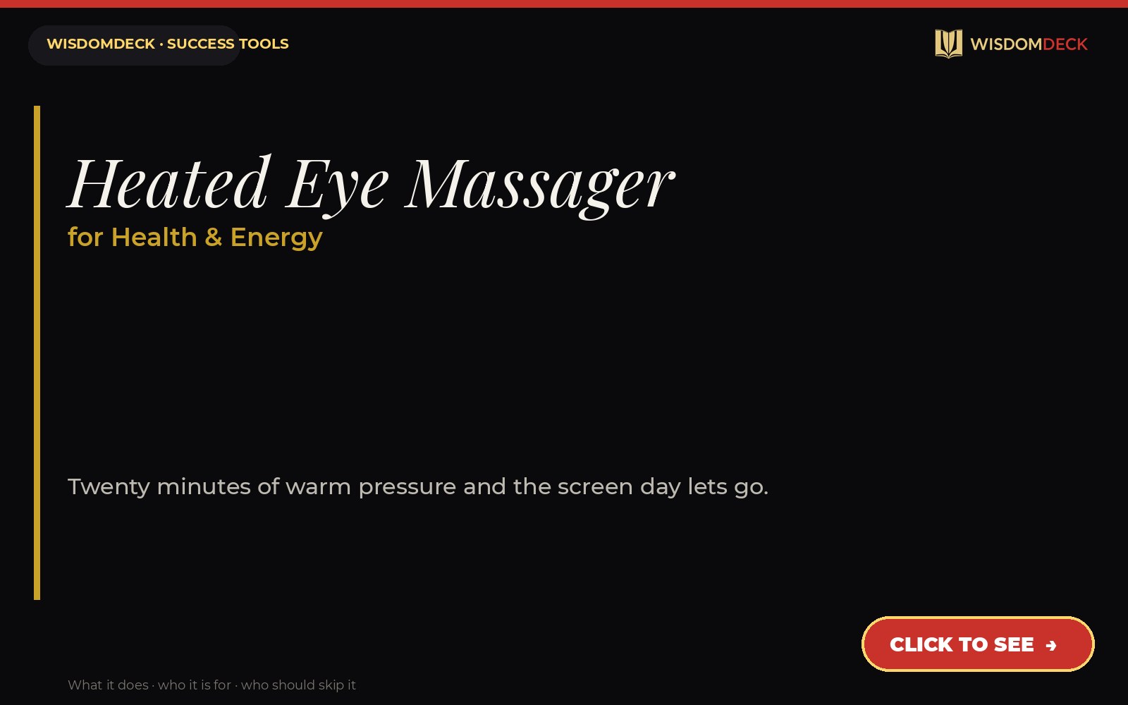 Heated Eye Massager — WisdomDeck success tool