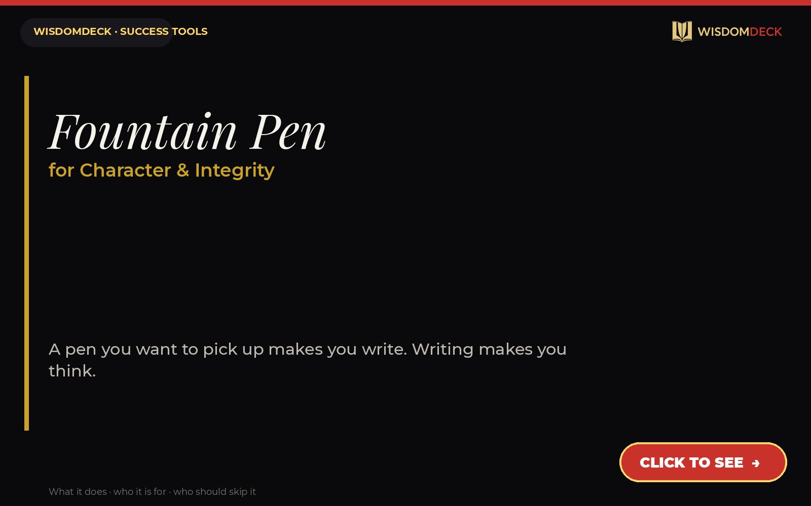 Fountain Pen — WisdomDeck success tool card