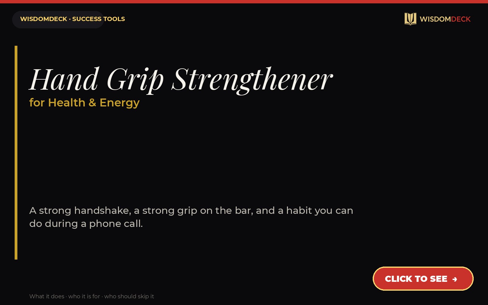 Hand Grip Strengthener — WisdomDeck success tool card