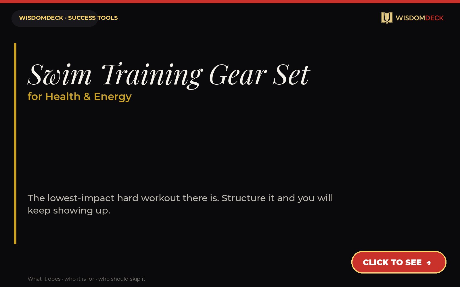 Swim Training Gear Set — WisdomDeck success tool card