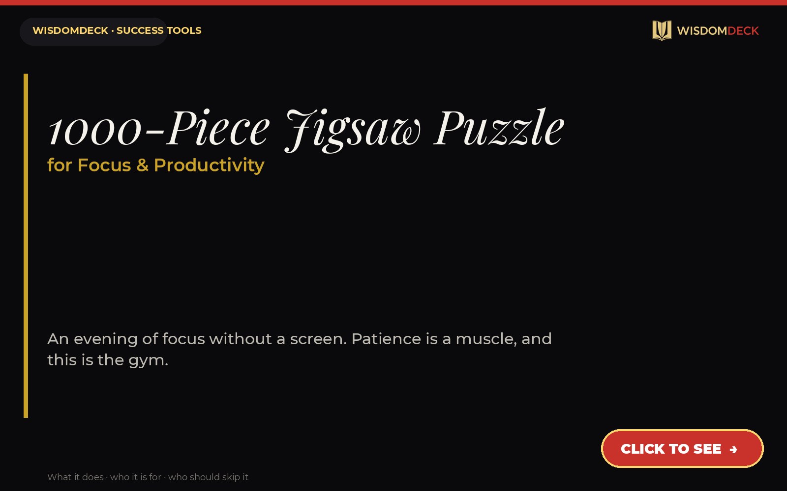 1000-Piece Jigsaw Puzzle — WisdomDeck success tool card