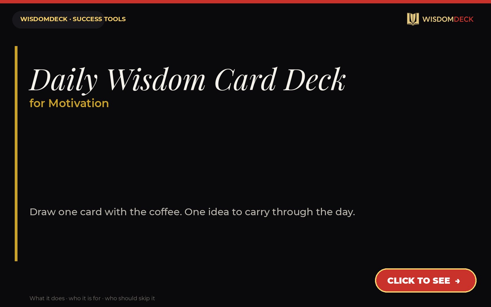 Daily Wisdom Card Deck — WisdomDeck success tool card