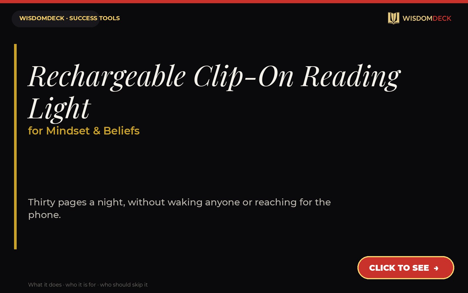 Rechargeable Clip-On Reading Light — WisdomDeck success tool