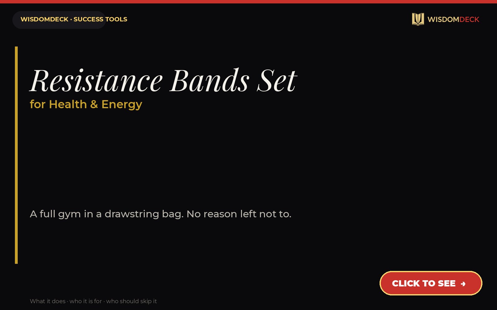 Resistance Bands Set — WisdomDeck success tool card