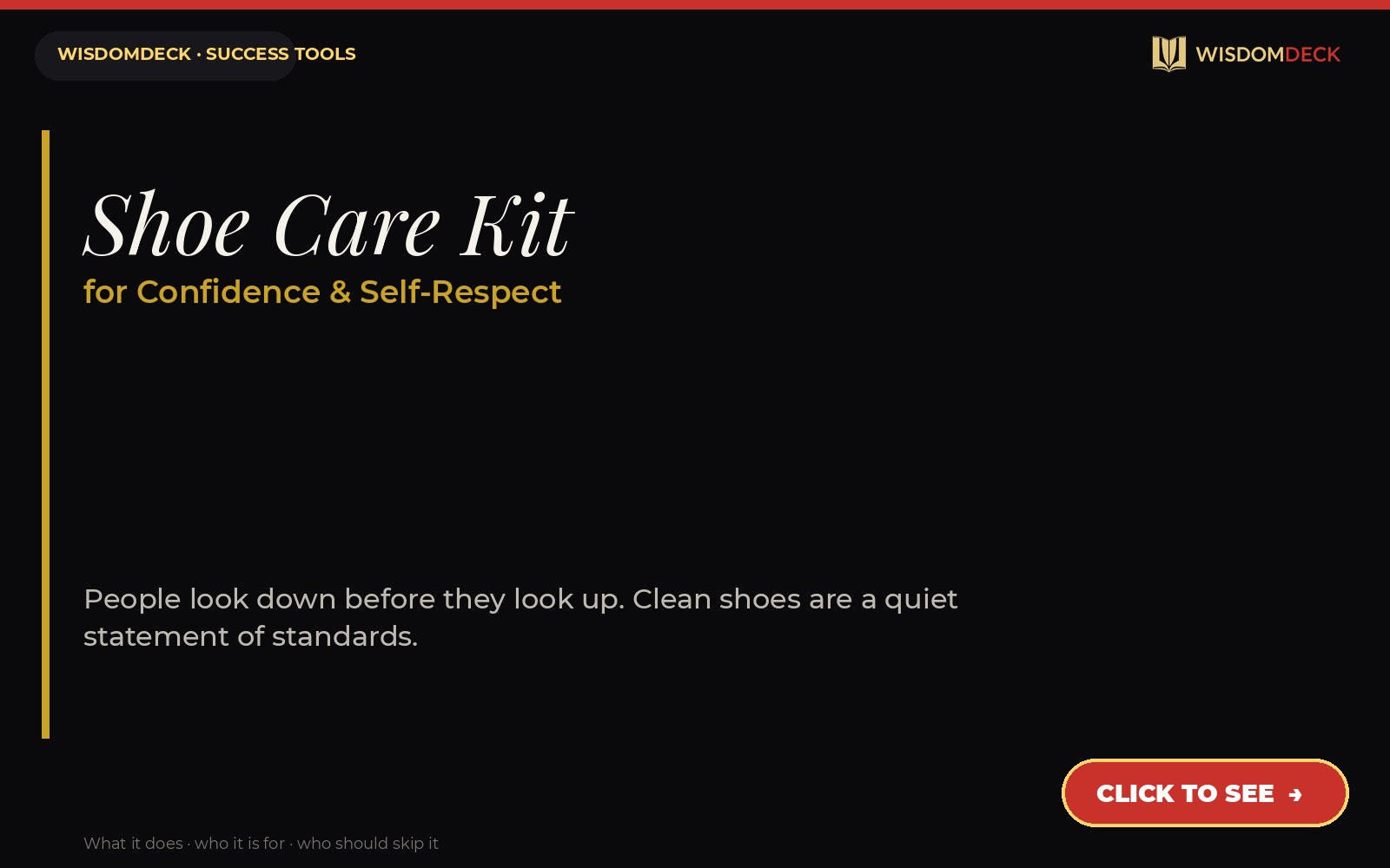 Shoe Care Kit — WisdomDeck success tool card