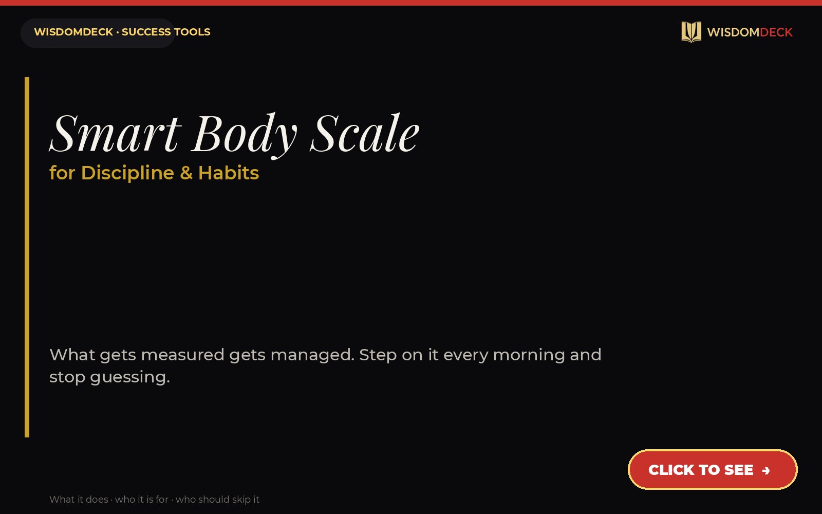 Smart Body Scale — WisdomDeck success tool card