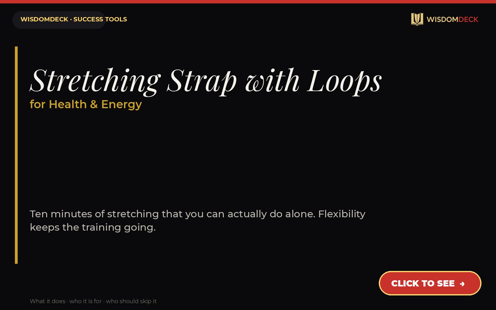 Stretching Strap with Loops — WisdomDeck success tool card