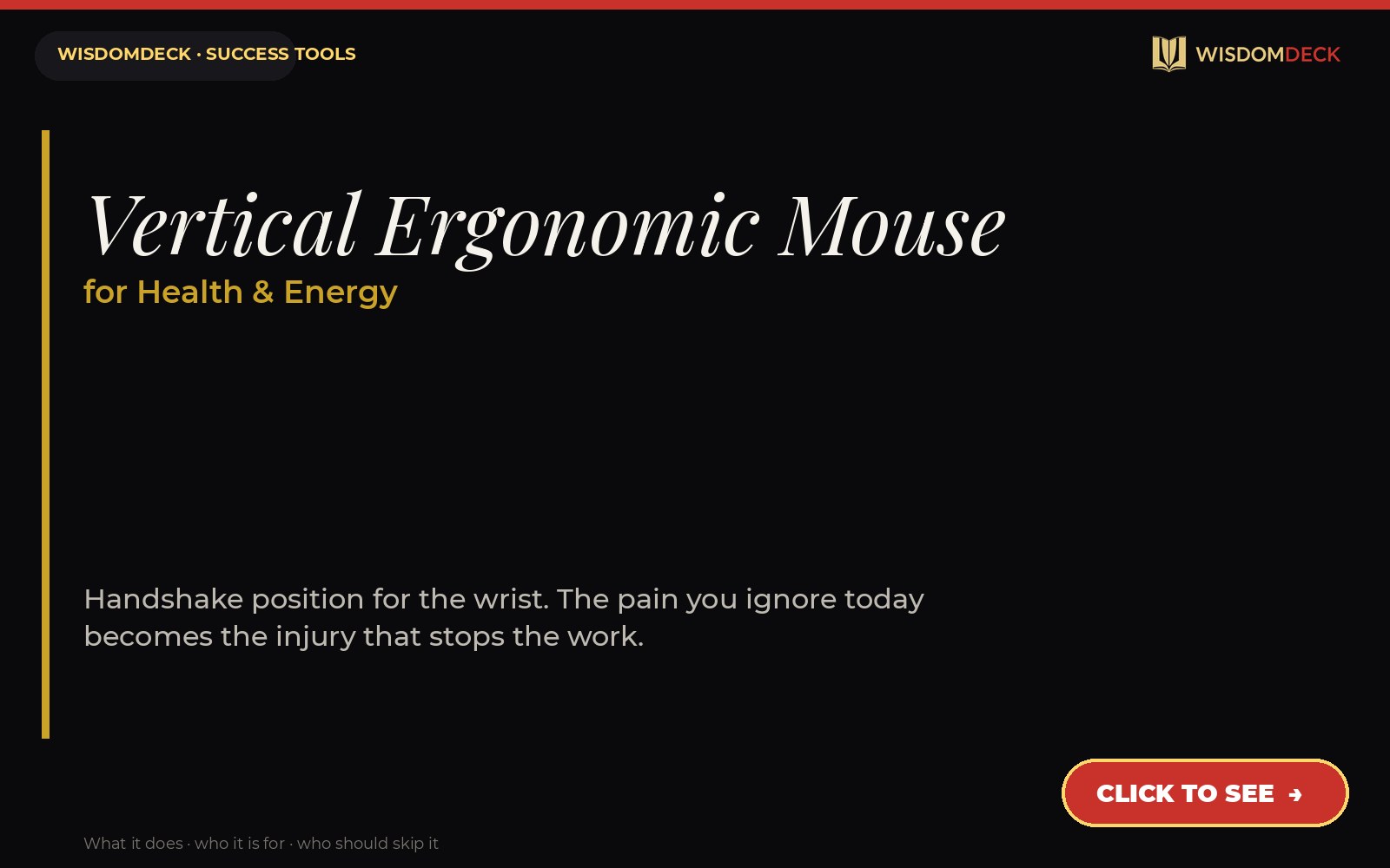 Vertical Ergonomic Mouse — WisdomDeck success tool card