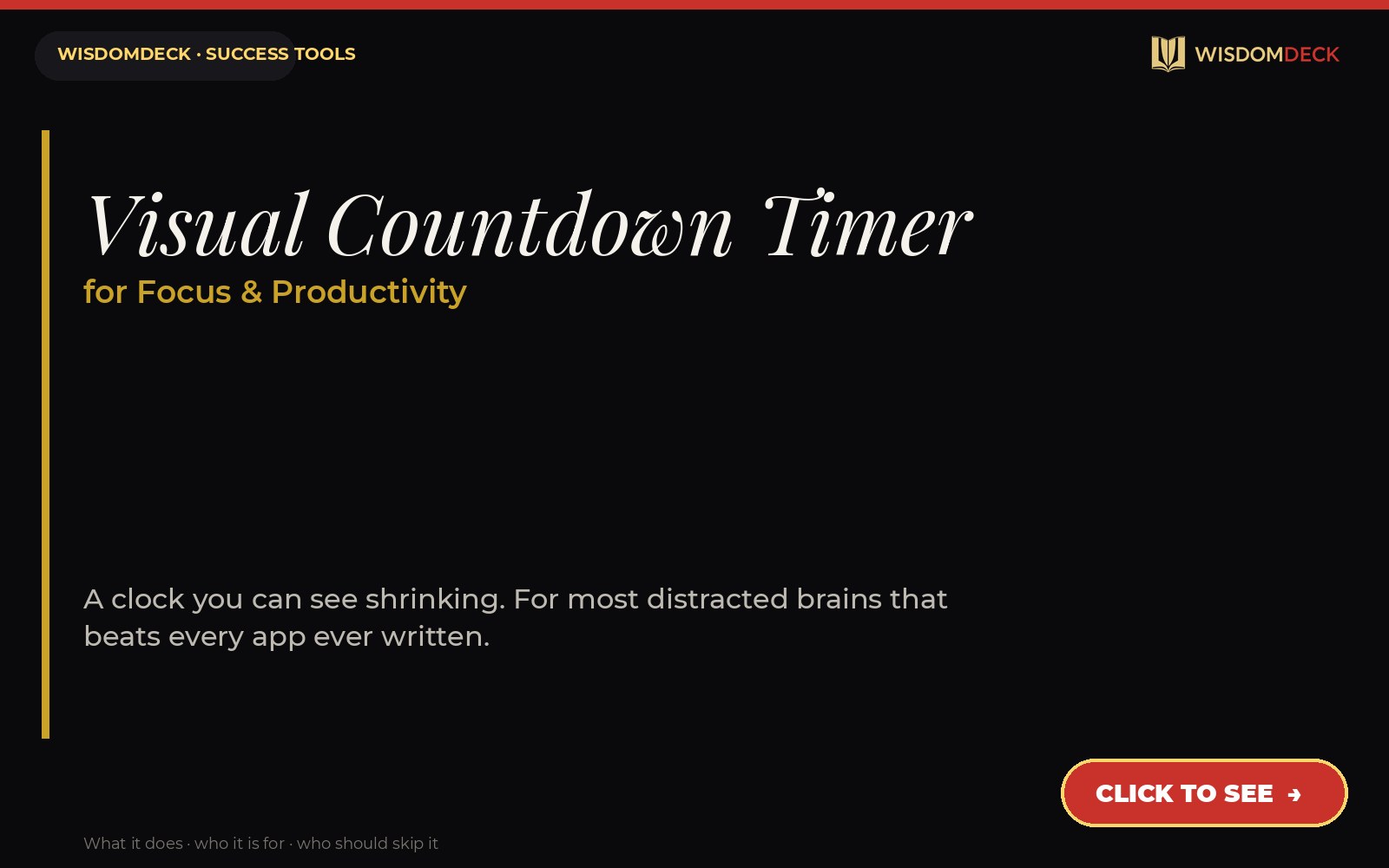Visual Countdown Timer — WisdomDeck success tool