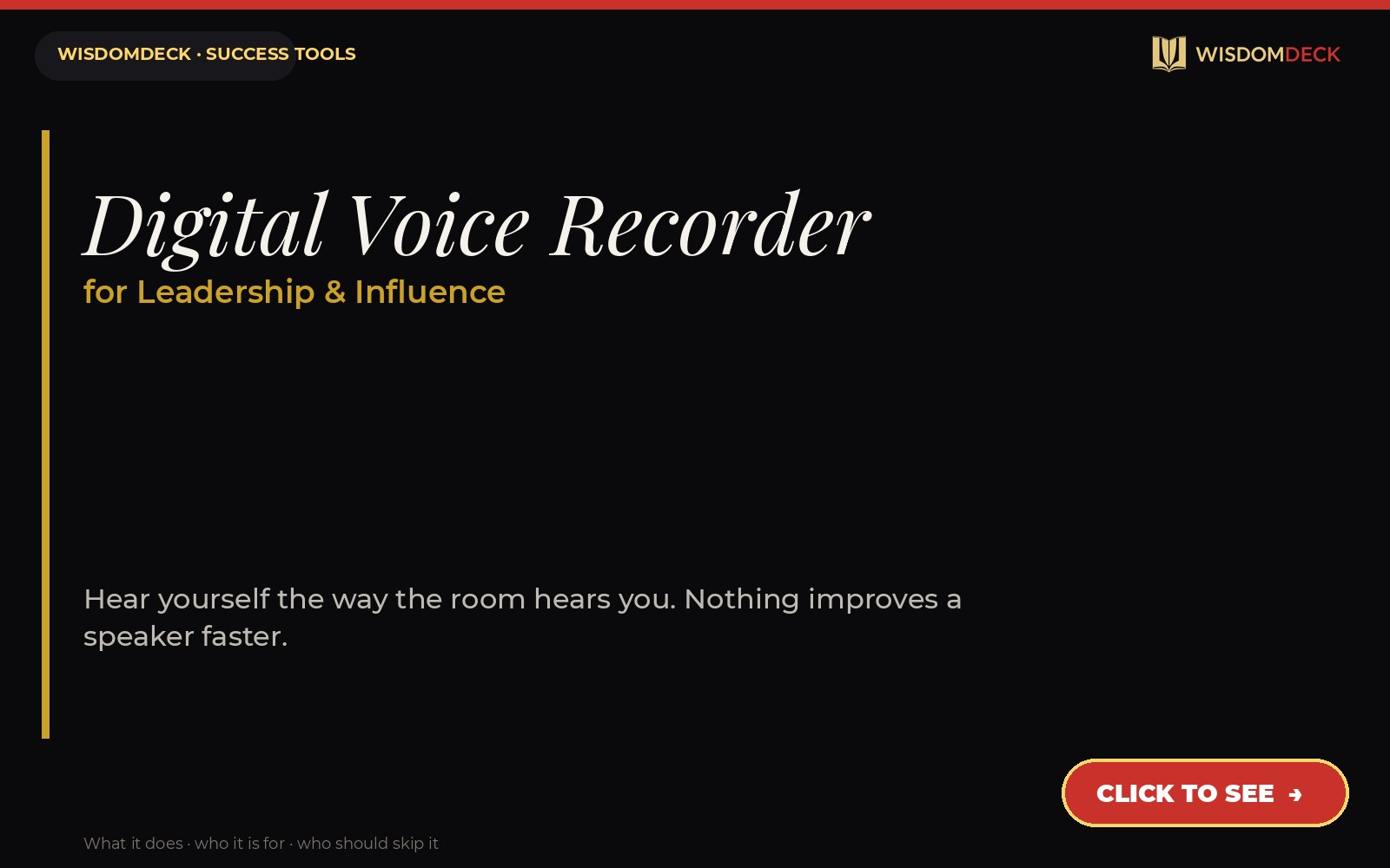 Digital Voice Recorder — WisdomDeck success tool card