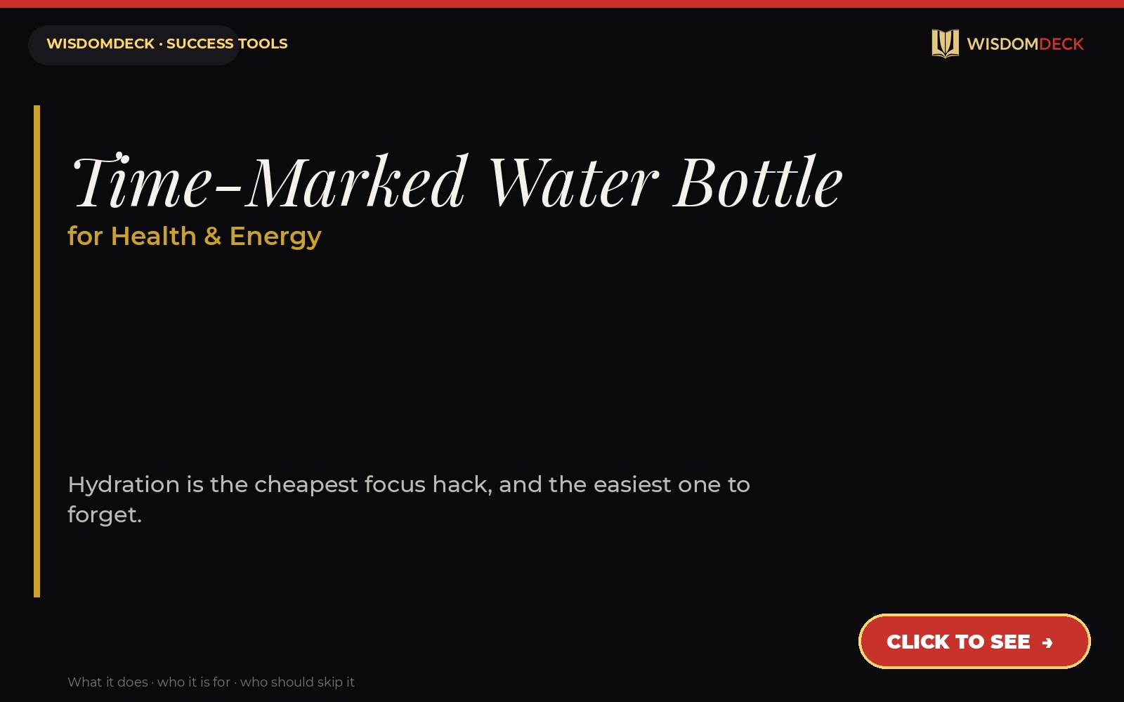 Time-Marked Water Bottle — WisdomDeck success tool